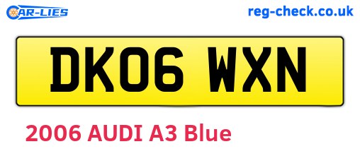 DK06WXN are the vehicle registration plates.