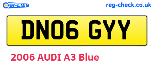 DN06GYY are the vehicle registration plates.