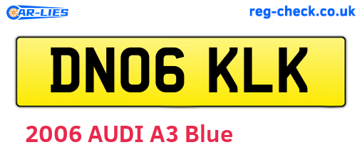 DN06KLK are the vehicle registration plates.