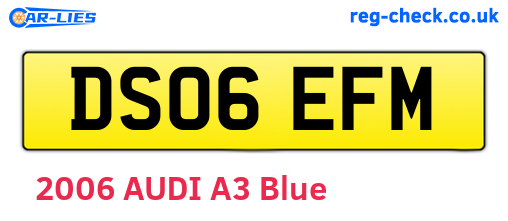 DS06EFM are the vehicle registration plates.