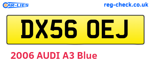 DX56OEJ are the vehicle registration plates.