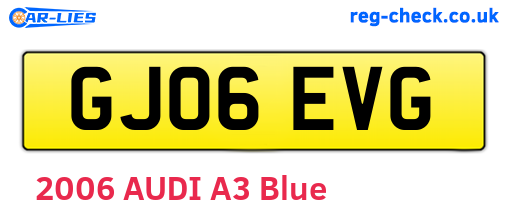 GJ06EVG are the vehicle registration plates.
