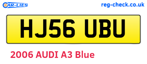 HJ56UBU are the vehicle registration plates.
