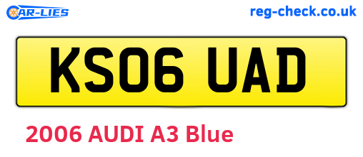KS06UAD are the vehicle registration plates.
