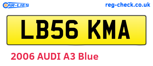LB56KMA are the vehicle registration plates.