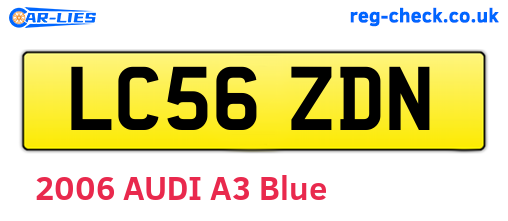 LC56ZDN are the vehicle registration plates.