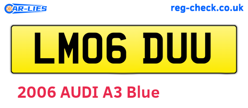 LM06DUU are the vehicle registration plates.