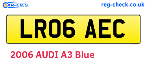 LR06AEC are the vehicle registration plates.