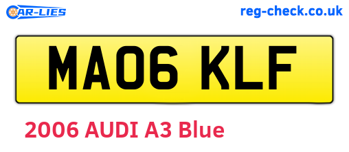 MA06KLF are the vehicle registration plates.
