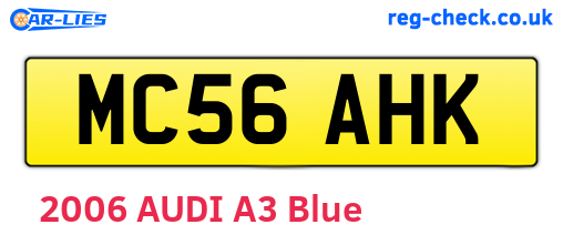 MC56AHK are the vehicle registration plates.