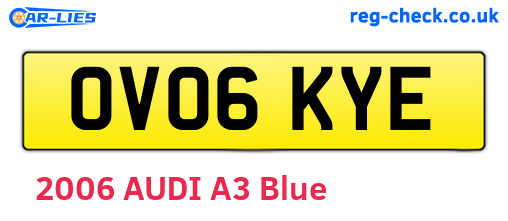 OV06KYE are the vehicle registration plates.