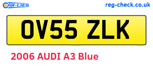 OV55ZLK are the vehicle registration plates.