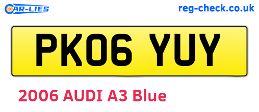 PK06YUY are the vehicle registration plates.