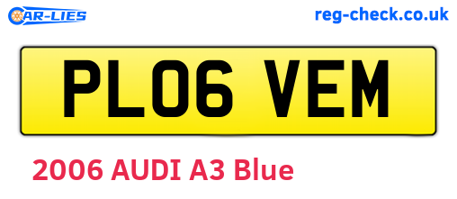 PL06VEM are the vehicle registration plates.