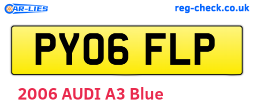 PY06FLP are the vehicle registration plates.