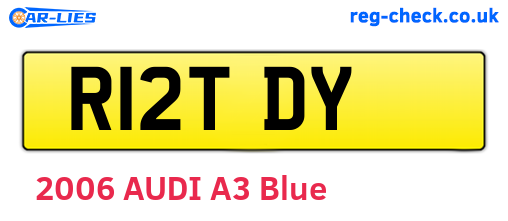 R12TDY are the vehicle registration plates.