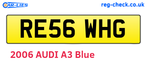 RE56WHG are the vehicle registration plates.