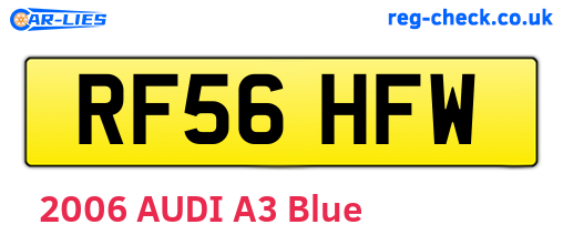 RF56HFW are the vehicle registration plates.