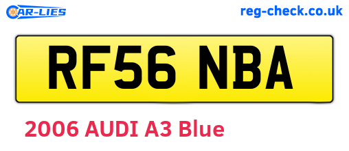 RF56NBA are the vehicle registration plates.