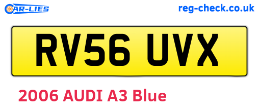 RV56UVX are the vehicle registration plates.