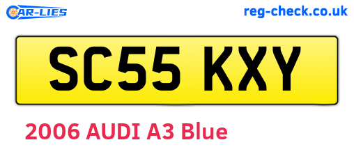 SC55KXY are the vehicle registration plates.