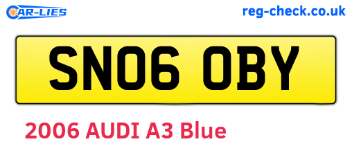 SN06OBY are the vehicle registration plates.