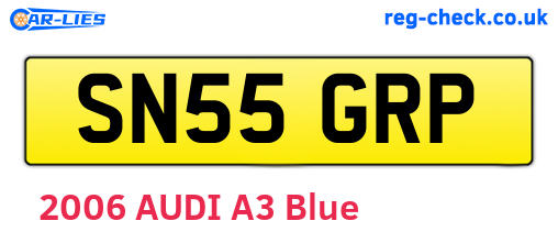 SN55GRP are the vehicle registration plates.