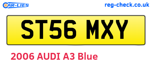 ST56MXY are the vehicle registration plates.