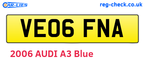 VE06FNA are the vehicle registration plates.