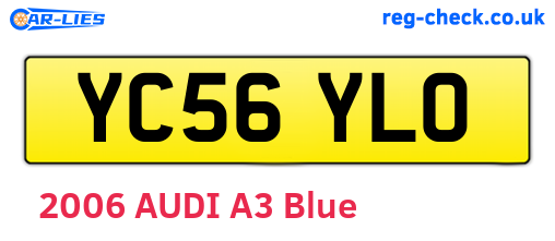 YC56YLO are the vehicle registration plates.