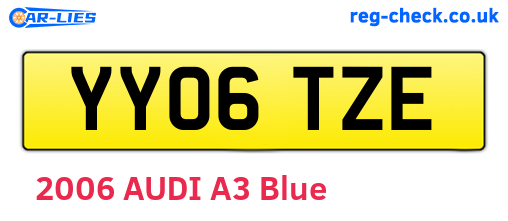 YY06TZE are the vehicle registration plates.