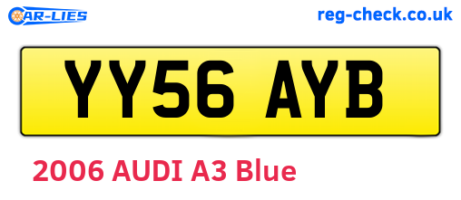 YY56AYB are the vehicle registration plates.