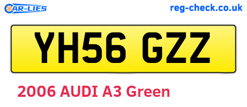 YH56GZZ are the vehicle registration plates.