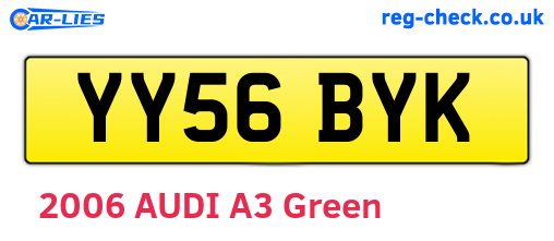 YY56BYK are the vehicle registration plates.