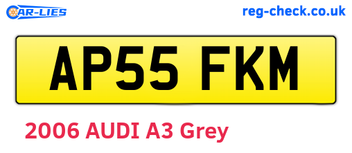 AP55FKM are the vehicle registration plates.