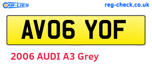 AV06YOF are the vehicle registration plates.