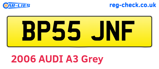 BP55JNF are the vehicle registration plates.