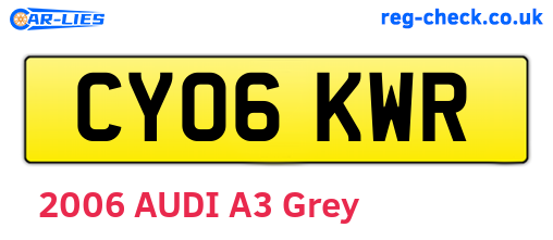 CY06KWR are the vehicle registration plates.