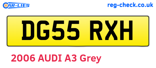 DG55RXH are the vehicle registration plates.