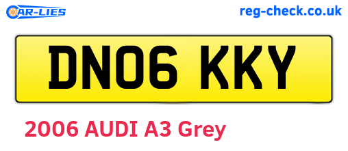 DN06KKY are the vehicle registration plates.