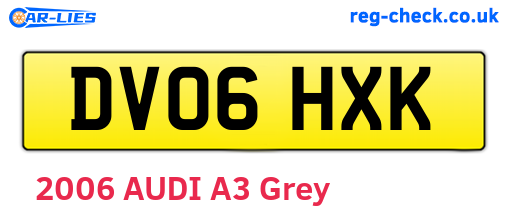 DV06HXK are the vehicle registration plates.