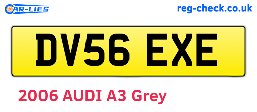 DV56EXE are the vehicle registration plates.
