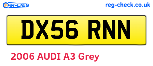 DX56RNN are the vehicle registration plates.