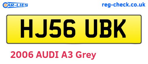 HJ56UBK are the vehicle registration plates.