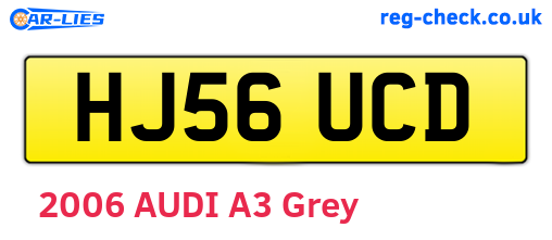 HJ56UCD are the vehicle registration plates.