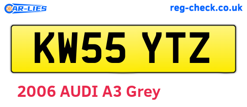 KW55YTZ are the vehicle registration plates.