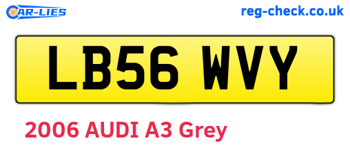 LB56WVY are the vehicle registration plates.