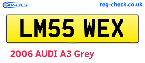 LM55WEX are the vehicle registration plates.