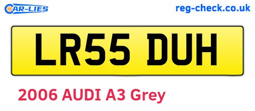 LR55DUH are the vehicle registration plates.