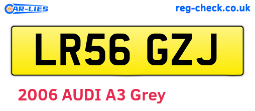 LR56GZJ are the vehicle registration plates.